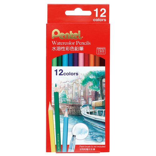 CB9-12TW 12色水溶性彩色鉛筆Pentel - 享亮文具樂園